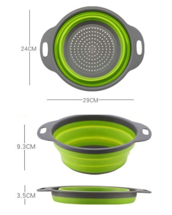 Durszlak silikonowy składany cedzak sitko ociekacz (12) Durszlak silikonowy składany cedzak sitko ociekacz wymiary