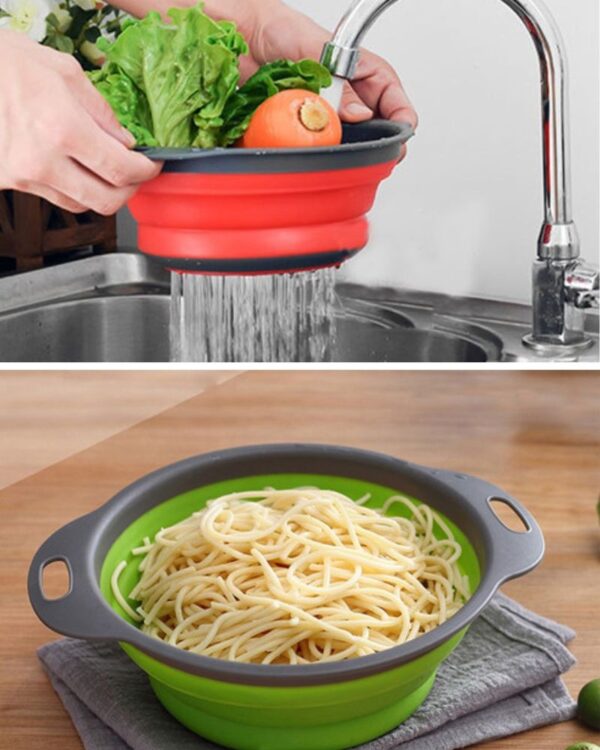 Durszlak silikonowy składany cedzak sitko ociekacz (2) Durszlak silikonowy składany cedzak sitko ociekacz