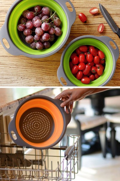 Durszlak silikonowy składany cedzak sitko ociekacz