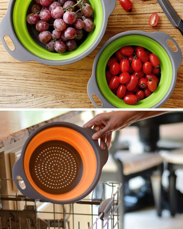 Durszlak silikonowy składany cedzak sitko ociekacz (4) Durszlak silikonowy składany cedzak sitko ociekacz