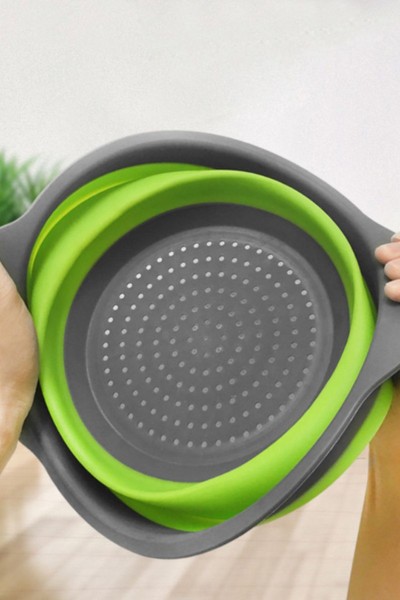 Durszlak silikonowy składany cedzak sitko ociekacz zielony