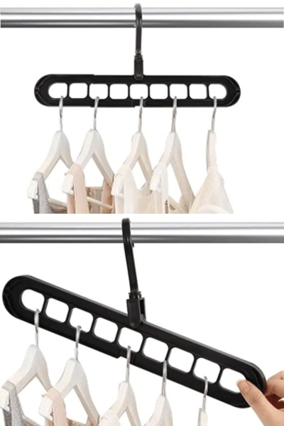 Wieszaki na organizerze do szafy na wieszaki