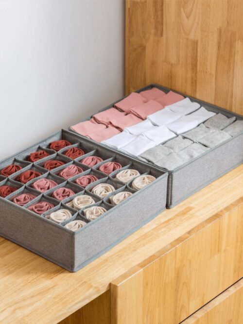 Organizer do szuflady na bieliznę i skarpetki ZESTAW 4 sztuki na półce