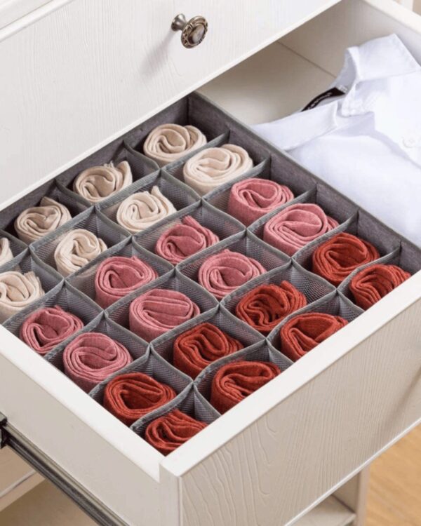 Organizer do szuflady na bieliznę i skarpetki ZESTAW 4 sztuki w szufladzie