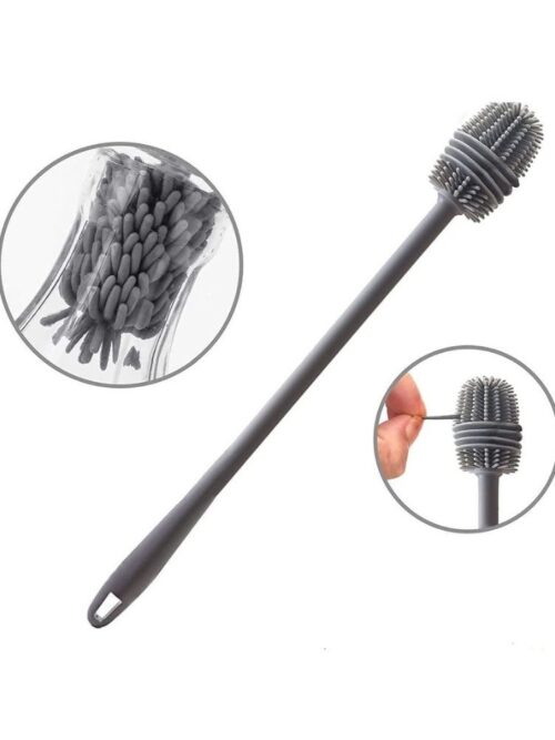 Szczotka silikonowa do mycia szklanek butelek długa