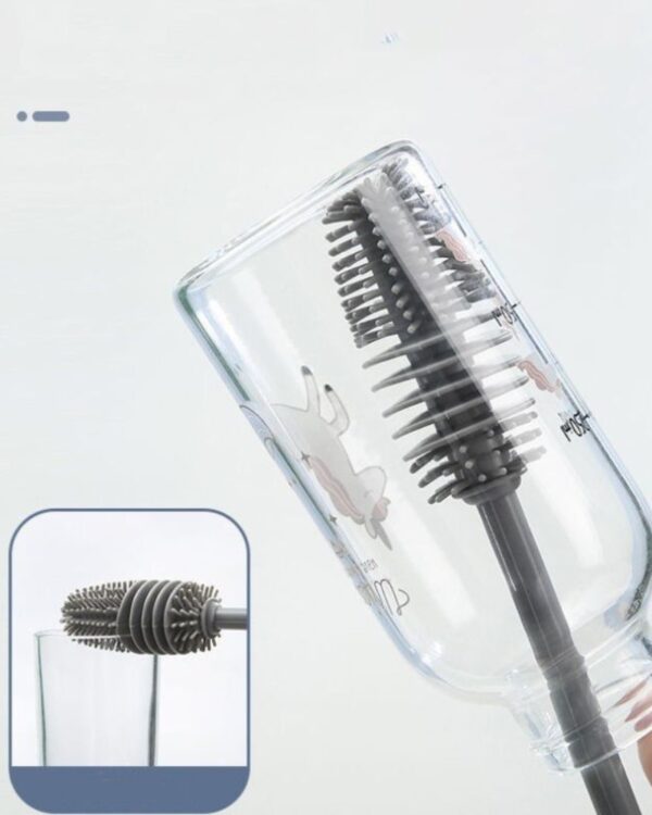 Szczotka silikonowa do mycia szklanek butelek długa (5) Szczotka silikonowa do mycia szklanek butelek długa