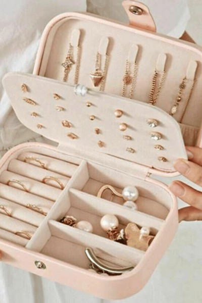 Szkatułka kuferek organizer na biżuterię duża otwarta