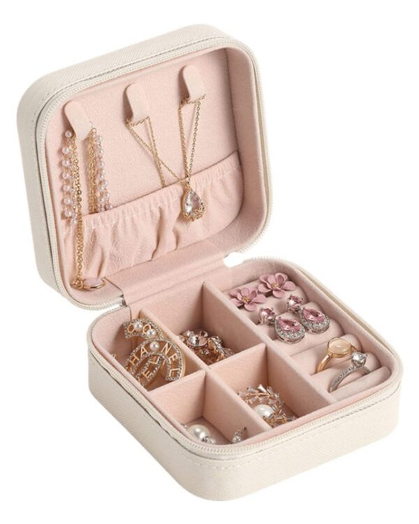 Szkatułka kuferek organizer na biżuterię podróżna 10 cm x 10 cm (3) Szkatułka kuferek organizer na biżuterię mała
