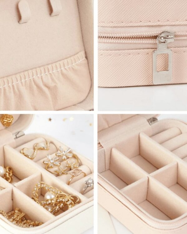 Szkatułka kuferek organizer na biżuterię podróżna 10 cm x 10 cm (5) Szkatułka kuferek organizer na biżuterię mała