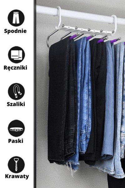 Spodnie na wieszaku na 5 par spodni