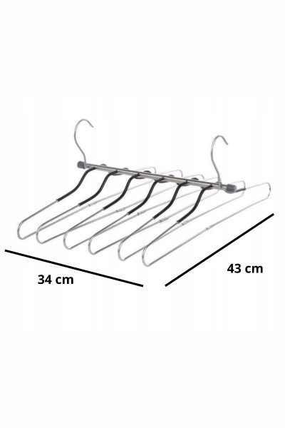 Wieszak metalowy na koszule 6w1 wymiary