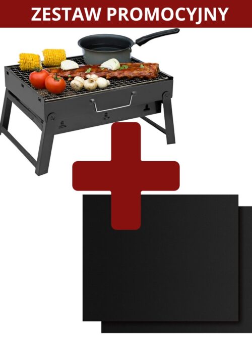 zestaw promocyjny grill przenośny i mata teflonowa