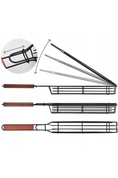 GRILL PRO Kosz do grillowania warzyw, mięs, szaszłyków stalowy 49cm