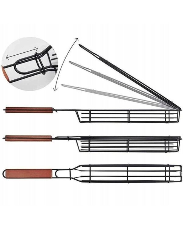 GRILL PRO Kosz do grillowania warzyw, mięs, szaszłyków stalowy 49cm