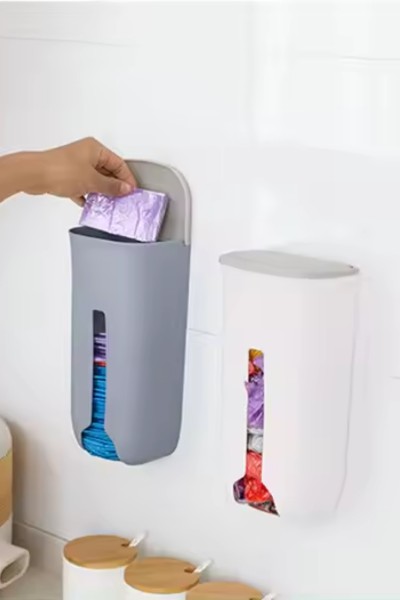 Pojemnik na reklamówki siatki torby organizer na worki kuchenny na ścianę