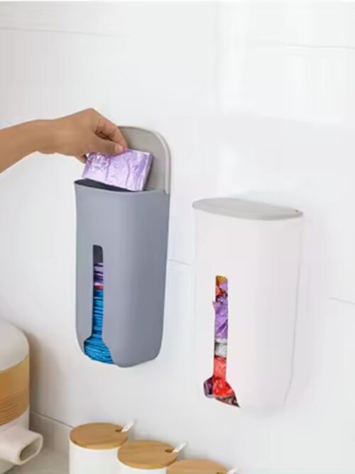 Pojemnik na reklamówki siatki torby organizer na worki kuchenny na ścianę