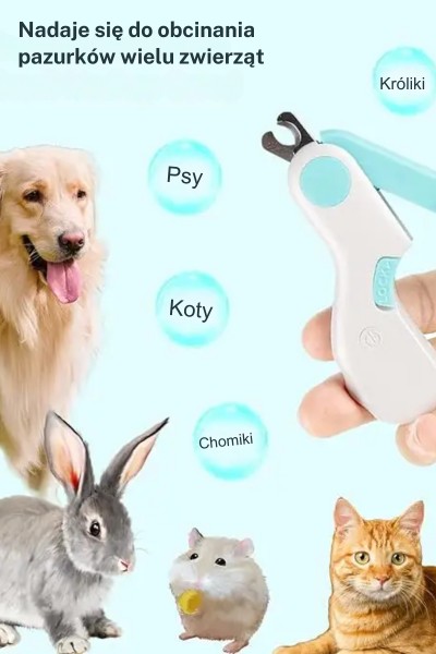 Obcinaczka do pazurów dla kota psa z lampką LED