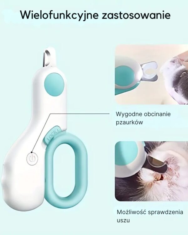 Obcinaczka do pazurów dla kota psa z lampką LED Obcinaczka do pazurów dla kota psa z lampką LED