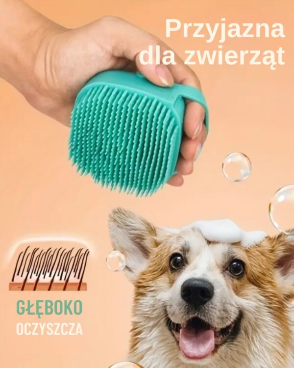 Szczotka silikonowa do mycia sierści z dozownikiem