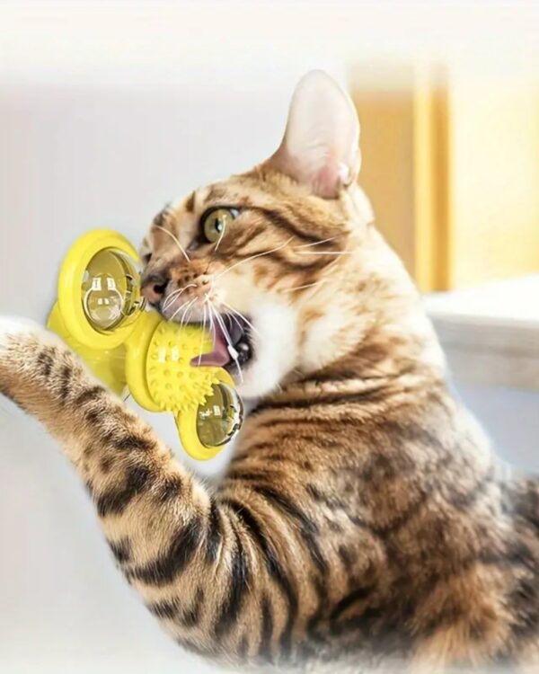 Zabawka dla kota interaktywna obrotowa LED + Kocimiętka GRATIS