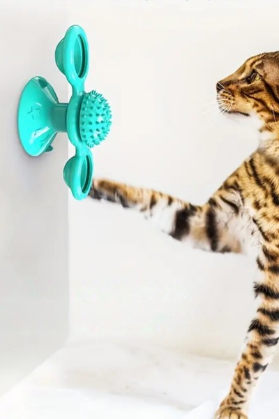 Zabawka dla kota interaktywna obrotowa LED + Kocimiętka GRATIS