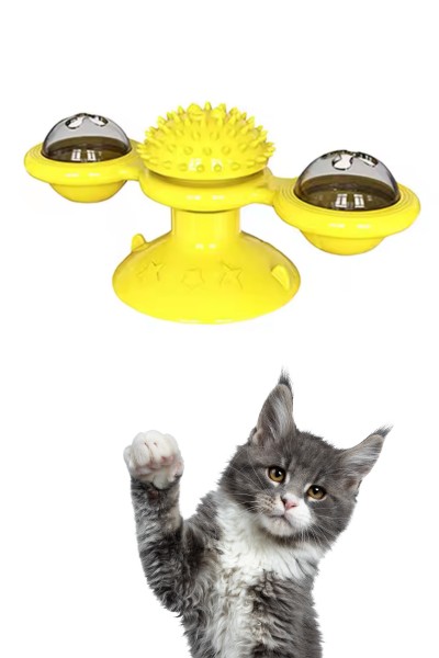 Zabawka dla kota interaktywna obrotowa LED + Kocimiętka GRATIS