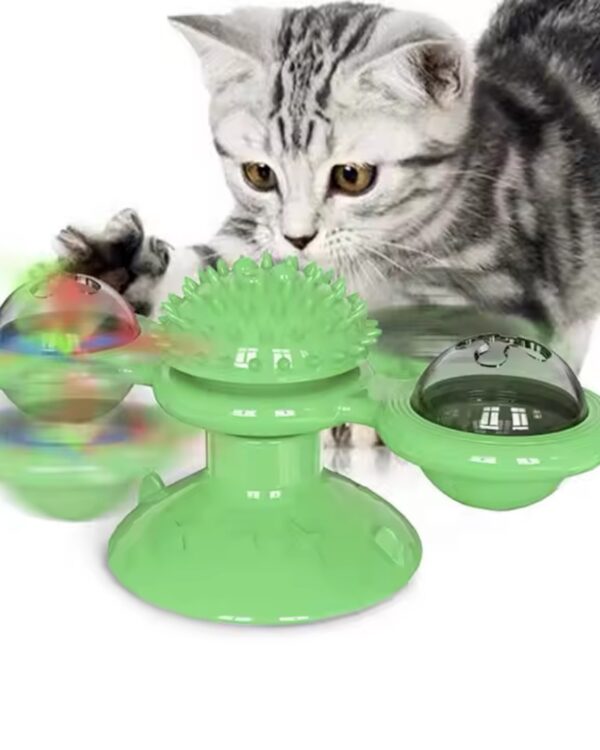 Zabawka dla kota interaktywna obrotowa LED + Kocimiętka GRATIS