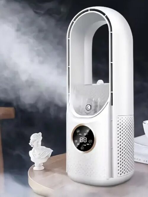 Wentylator kolumnowy cichy wydajny stojący bezłopatkowy nawilżacz powietrza