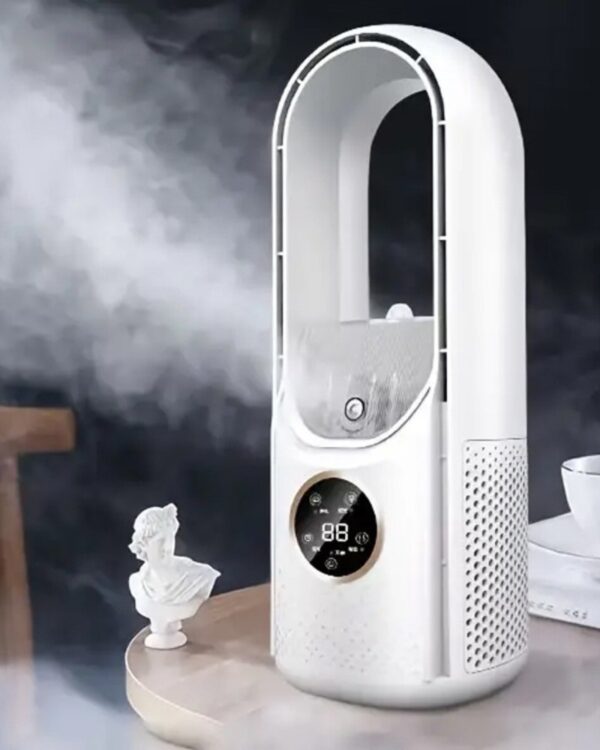 Wentylator kolumnowy cichy wydajny stojący bezłopatkowy nawilżacz powietrza