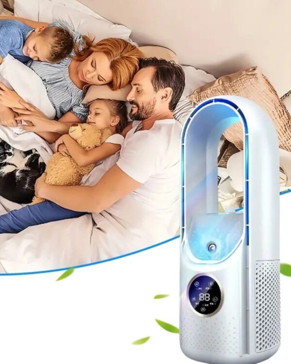 Wentylator kolumnowy cichy wydajny stojący bezłopatkowy nawilżacz powietrza