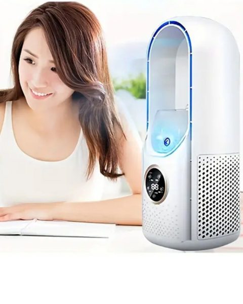 Wentylator kolumnowy cichy wydajny stojący bezłopatkowy nawilżacz powietrza