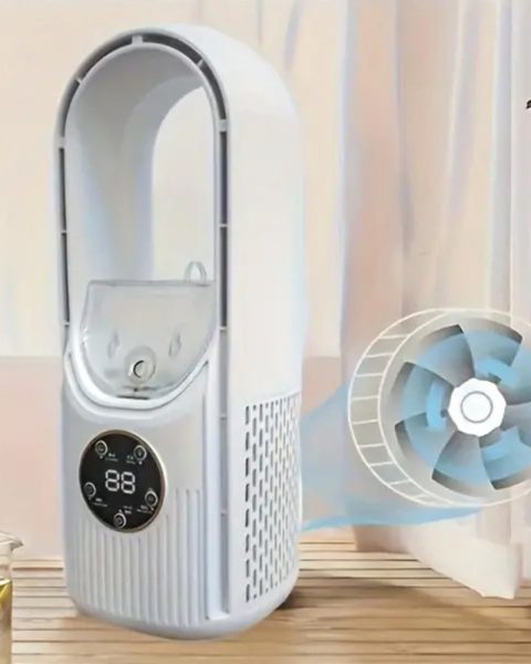 Wentylator kolumnowy cichy wydajny stojący bezłopatkowy nawilżacz powietrza