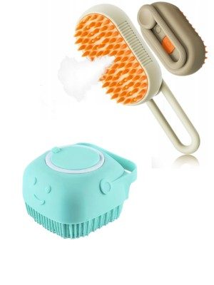 zestaw szczotka + szczotka do mycia sierści